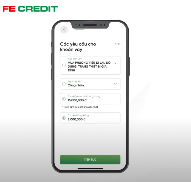 cach vay tien fe credit online